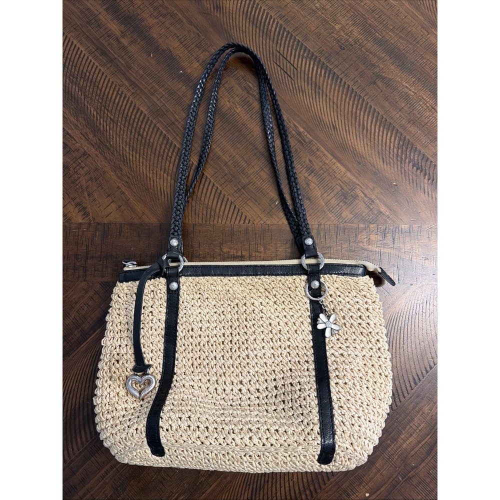 Vintage Brighton Straw Weave Hobo Handbag Grandma Cottage Core Shoulder Bag